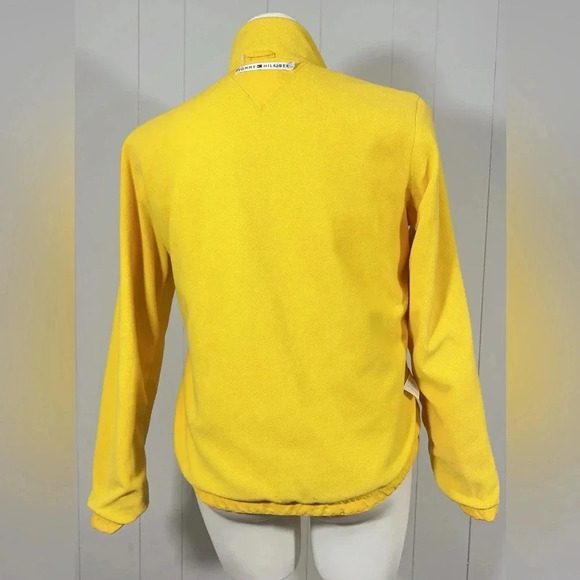 Vintage 2002 Tommy Hilfiger L Women Yellow Jacket Full Zip Windbreaker Fleece - Picture 9 of 16